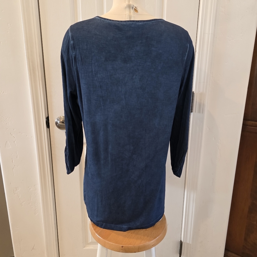 Soft Surroundings Navy Floral Lace Blouse - Picture 5 of 9